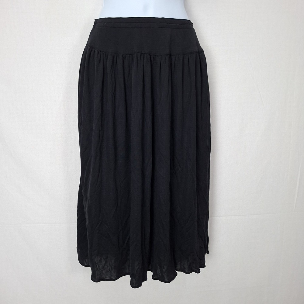 Vintage Missoni Skirt 40 Small Knee Length Silk Metallic Side Stripe Pull On